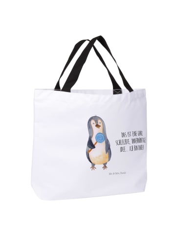 Mr. & Mrs. Panda Damen Schultertasche Pinguin Lolli mit Spruch in Weiß