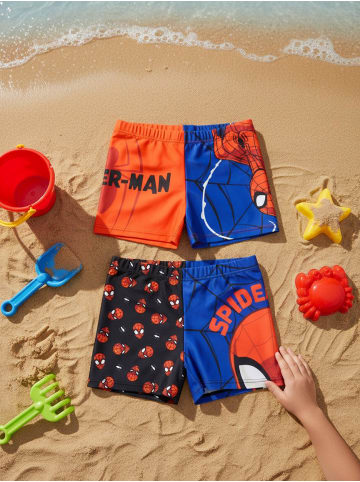 Spiderman 2er Pack Marvel Spiderman Badehose Schwimmhose Badekleidung in blau/schwarz