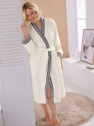 Plantin Bademantel in weiß-schwarz