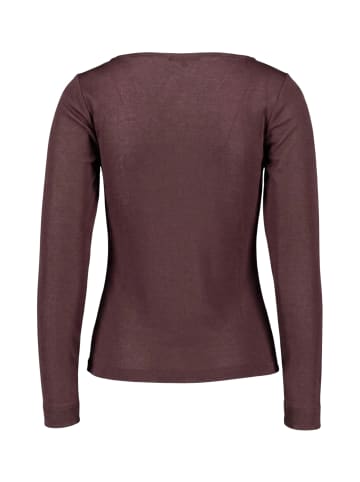 Zero  Langarm-Shirt mit Knopfleiste in Chocolate Plum