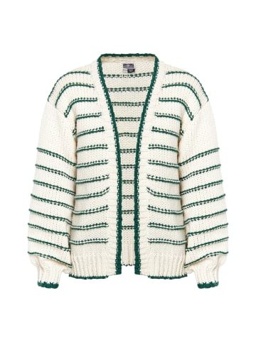 DreiMaster Maritim Strickjacke in Wollweiss Grün