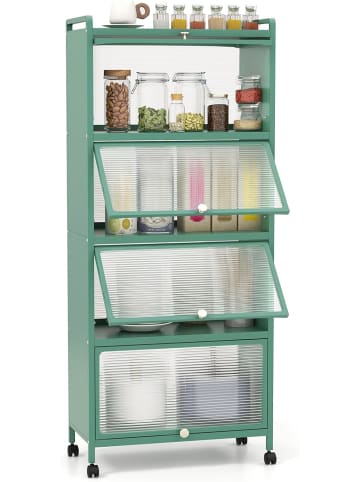 COSTWAY Küchenschrank mit Rollen in Grün