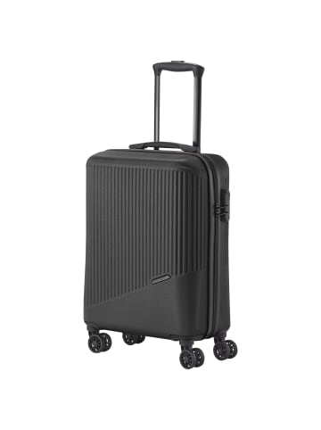travelite Bali - 4-Rollen-Kabinentrolley S 55 cm (weiß/cognac) in schwarz