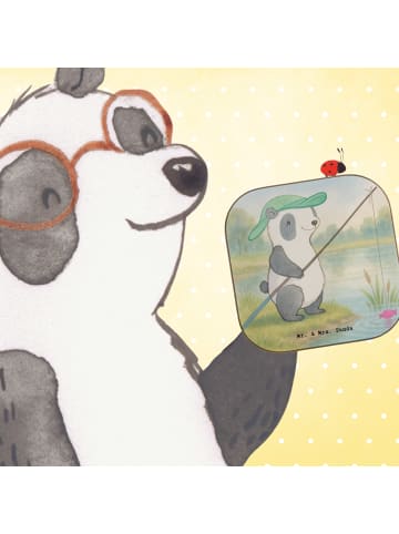 Mr. & Mrs. Panda Untersetzer Glas Panda Angeln Design ohne Spruch in Weiß