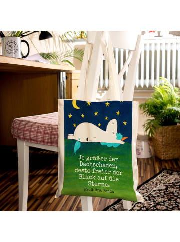 Mr. & Mrs. Panda Shopping Tasche Einhorn Sternenhimmel Design mi... in Weiß