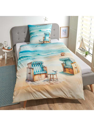 Traumschlaf Bettwäsche Strandkörbe in blau
