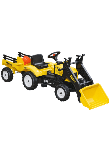 HOMCOM Trettraktor in Gelb 167L x 41B x 52H cm