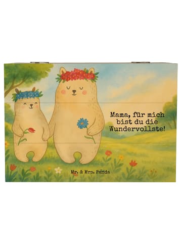 Mr. & Mrs. Panda Box Bären mit Blumenkranz Design mit Spruch in Weiß