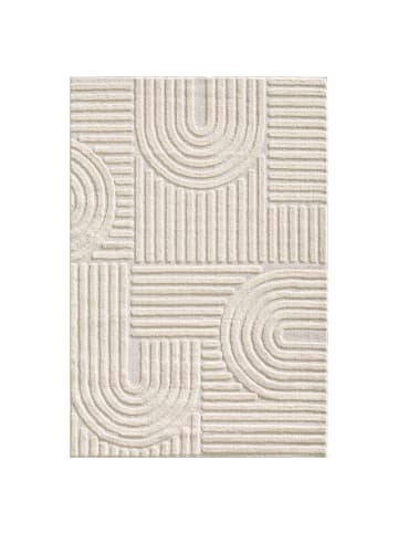 KADIMA DESIGN Teppich 3D Waschbar Skandinavischer Boho RIGI Strapazierfähig in Creme