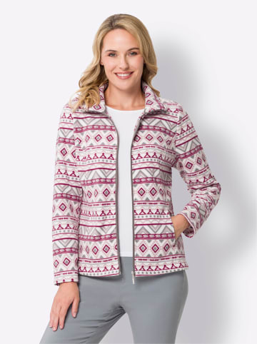 Sieh an! Fleecejacke in malve-ecru-bedruckt