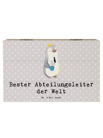 Mr. & Mrs. Panda Kiste Pinguin Bester Abteilungsleiter der Welt ... in Grau Pastell