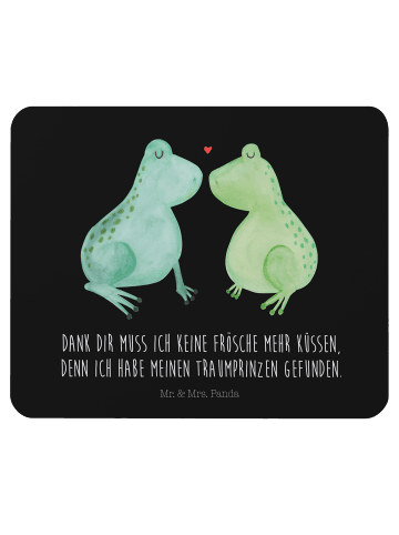 Mr. & Mrs. Panda Mauspad Frosch Liebe mit Spruch in Schwarz