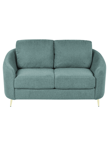 Beliani 2-Sitzer Sofa TROSA in Grün/Gold - (W) 153 x (H) 88 x (L) 86 cm