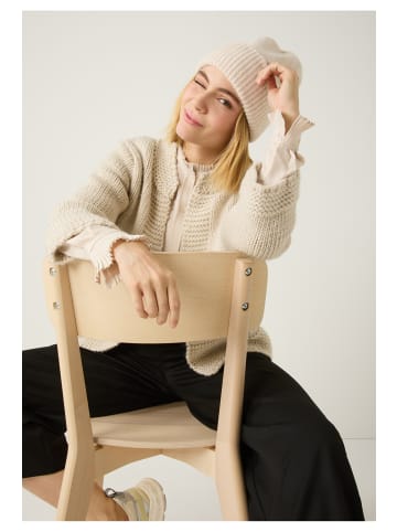 More & More 3/4-Arm-Cardigan mit Wollanteil in powder creme melange