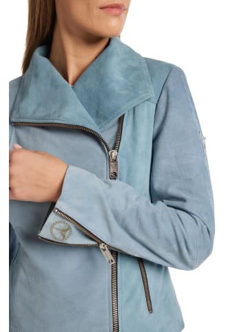 Carlo Colucci Lederjacke Dal Bella in Jeansblau