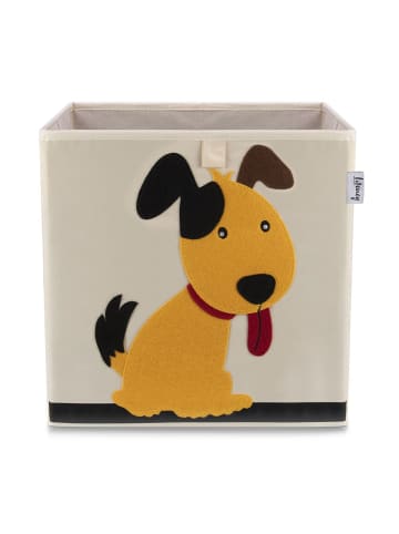 Lifeney Aufbewahrungsbox Hund hell, 33 x 33 x 33 cm