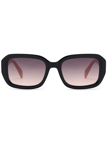styleBREAKER Retro Sonnenbrille in Schwarz-Rose / Grau Verlauf