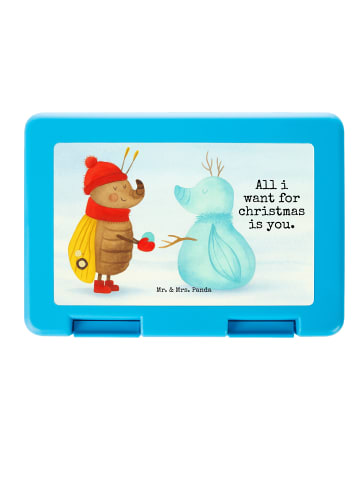 Mr. & Mrs. Panda Bentobox Nachtfalter Schneemann Design mit Spruch in Weiß