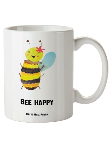 Mr. & Mrs. Panda Weiße Tasse Biene Happy mit Spruch in Weiß