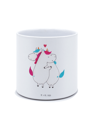 Mr. & Mrs. Panda Blumenkübel Einhorn Mitteilung ohne Spruch in Weiß