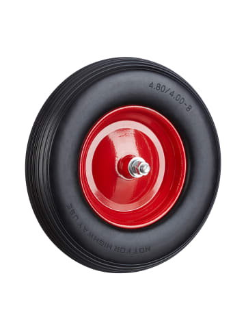 relaxdays 2x Schubkarrenrad in Schwarz/ Rot - 4.80 4.00-8
