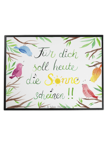 Mr. & Mrs. Panda Schreibunterlage Vögel Sonne mit Spruch in Bunt