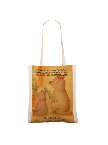 Mr. & Mrs. Panda Shopping Tasche Bär Kind Design mit Spruch in Weiß