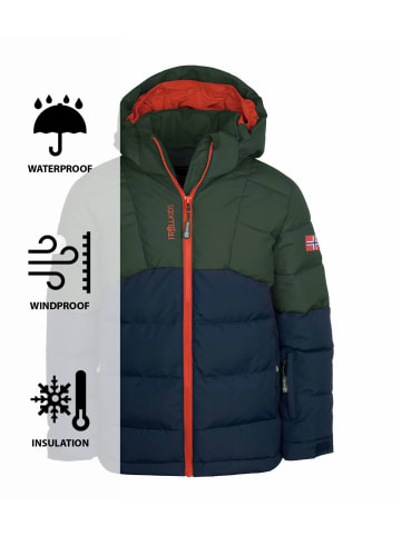 Trollkids Winterjacke "Gryllefjord" in Waldgrün/Marineblau