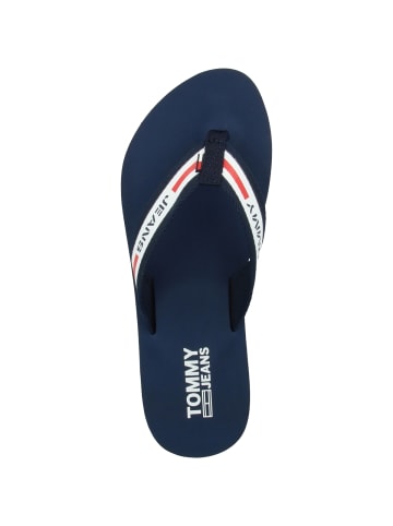 Tommy Hilfiger Zehensandale Tommy Jeans Chunky Tape Flat Beach Sandal in blau