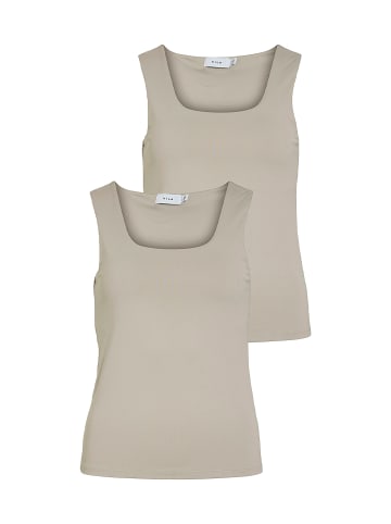 Vila 2er-SET Tank Top Bluse Figurbetont in Grau-2