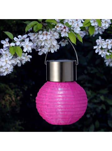 MARELIDA LED Solar Mini Lampion Gartenlampion D: 7cm in pink