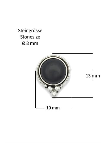 mantraroma 925er Silber - Ohrstecker (L) 13 x (B) 10 mm mit Onyx