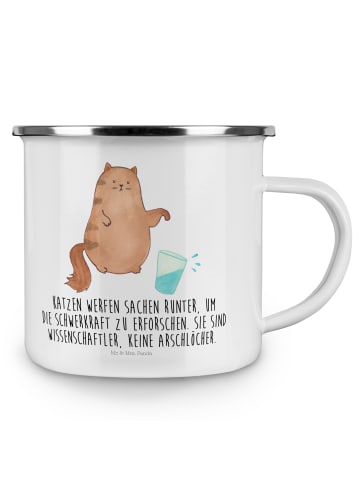 Mr. & Mrs. Panda Becher Katze Wasserglas mit Spruch in Weiß