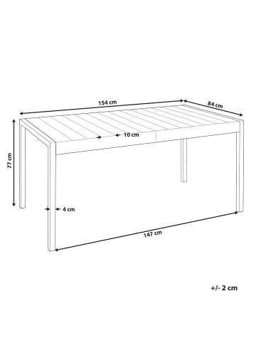 Beliani Esstisch BARTICA in Braun - (W) 84 x (H) 76 x (L) 154 cm