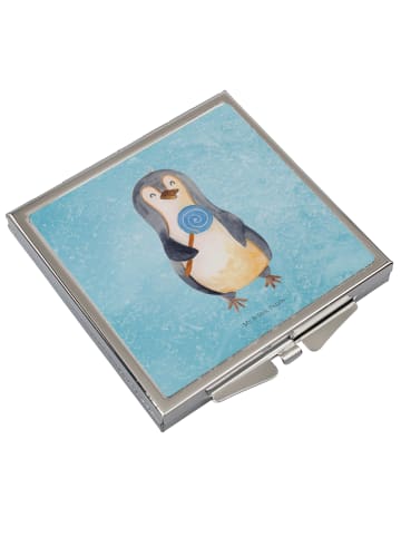 Mr. & Mrs. Panda Handtaschenspiegel quadratisch Pinguin Lolli oh... in Eisblau