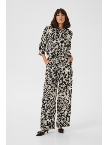 Kaffe Overall KAsanne Regular fit in Black / Light Beige Flower