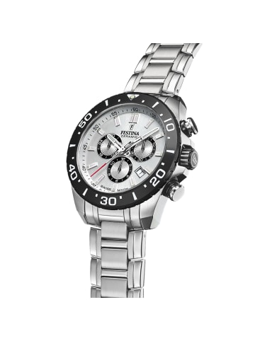Festina Chronograph-Armbanduhr Festina Swiss Made silber groß (ca. 44mm)