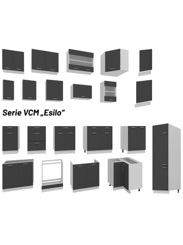 VCM  Ofenschrank Breite 60 cm Küche Esilo F in Weiß / Anthrazit