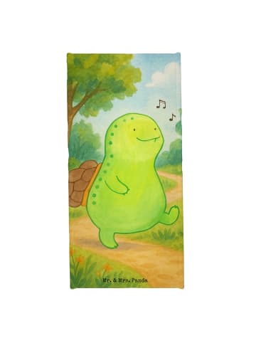 Mr. & Mrs. Panda sporthandtuch Schildkröte Pfeifen Design ohne S... in Weiß