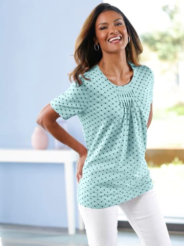 Sieh an! Kurzarmshirt in mint-gemustert