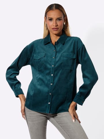 creation L Cord-Bluse in petrol