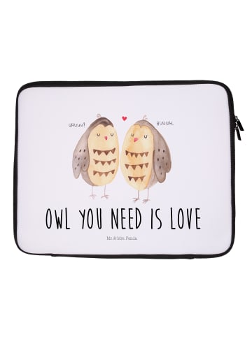 Mr. & Mrs. Panda Notebook Tasche Eulen Liebe mit Spruch in Weiß