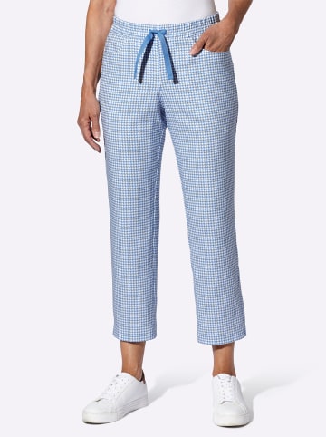 Sieh an! 7/8-Hose in mittelblau-ecru-bedruckt