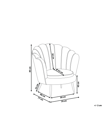 Beliani Cocktailsessel LOVIKKA in Weiß/Schwarz - (W) 79 x (H) 85 x (L) 77 cm
