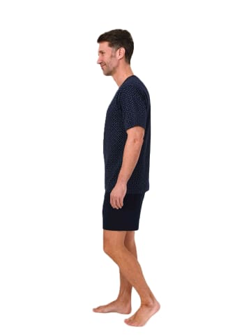 NORMANN Kurzarm Schlafanzug Shorty Pyjama Minimalprint in gelb