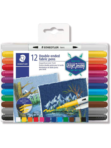 Staedtler Wäschemarker Doppelfasermaler Packung mit 12 Farben