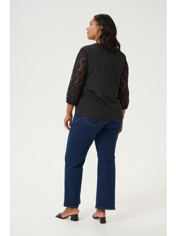 KAFFE curve Langarm-Bluse KCsilje in Black Deep