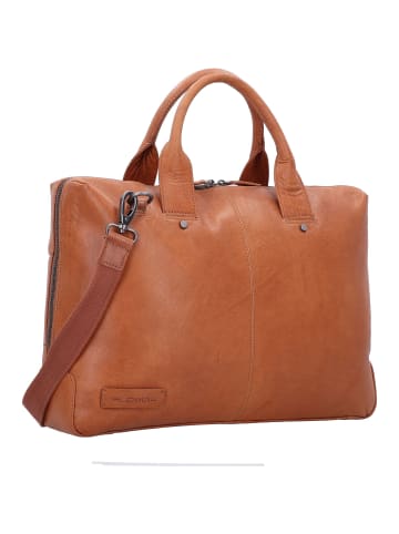 Plevier Rock Basalt Aktentasche Leder 41 cm Laptopfach cognac