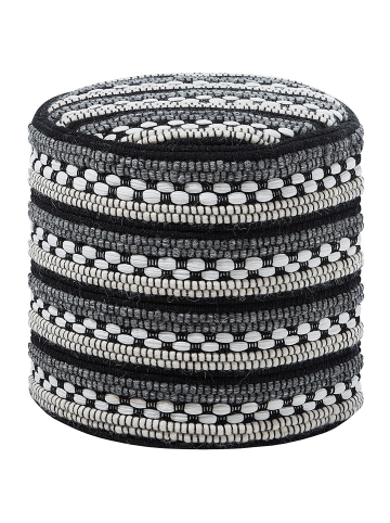 Beliani Pouf GUNTUR in Schwarz/Weiß - (W) 41 x (H) 41 x (L) 41 cm