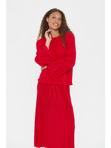 SAINT TROPEZ Langarm-Bluse ZuniSZ Gerade Passform in Chinese Red